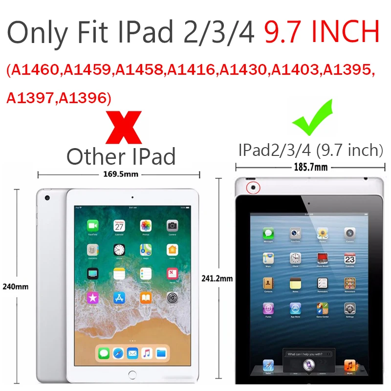 Чехол книжка с рисунком для планшета iPad 4 3 2 чехлы единорогом 9 7 дюйма Умный