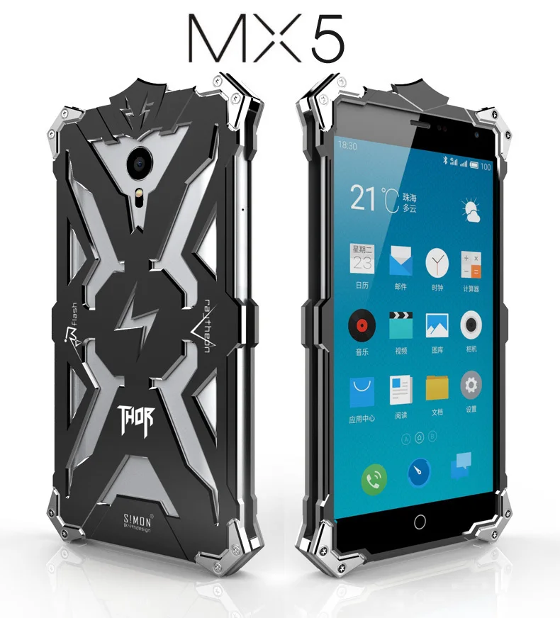 Алюминиевый бронированный чехол Thor для Meizu MX6 MX5 MX4 Pro телефона с вспышкой Железный
