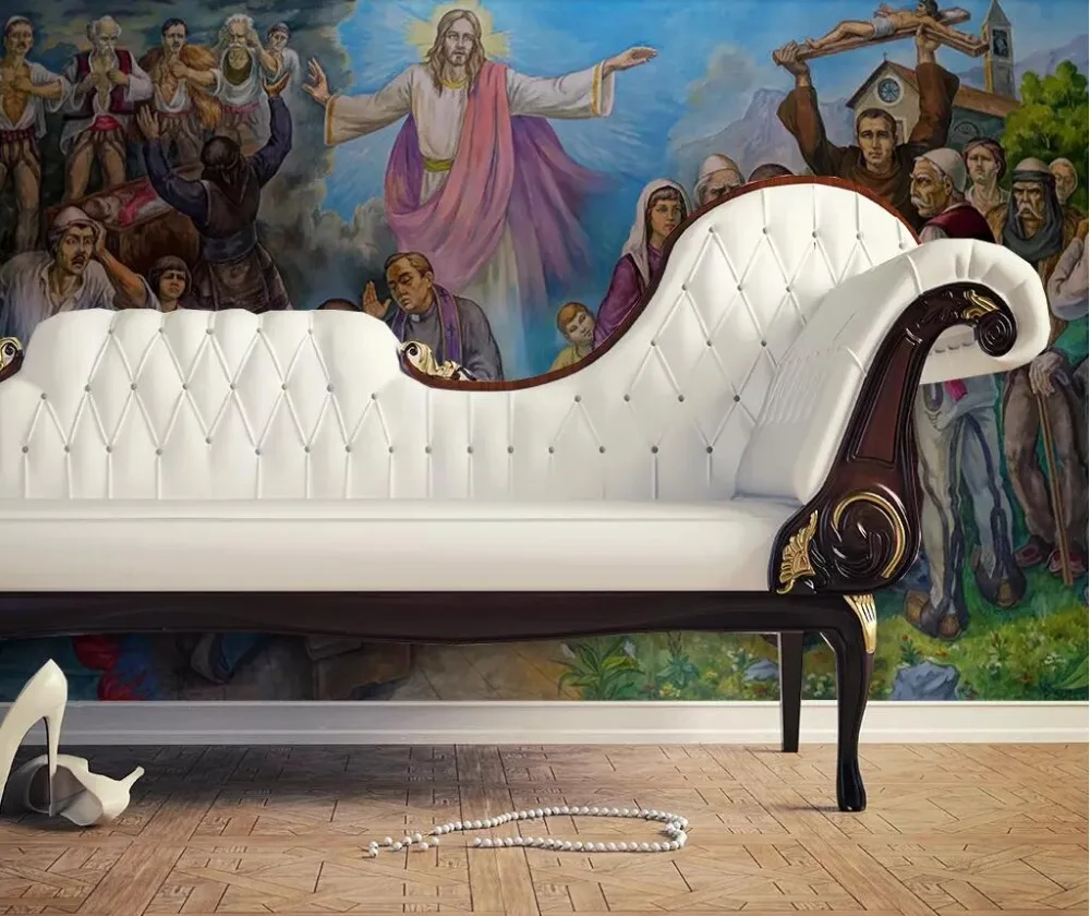 Пользовательский 3D Иисус Христа картина маслом фон Настенная | Обустройство дома