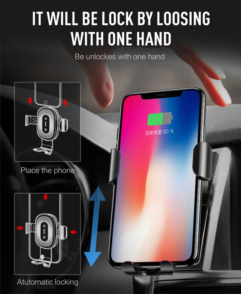 Qi автомобильное беспроводное зарядное устройство для iPhone Xs Max XR X Samsung