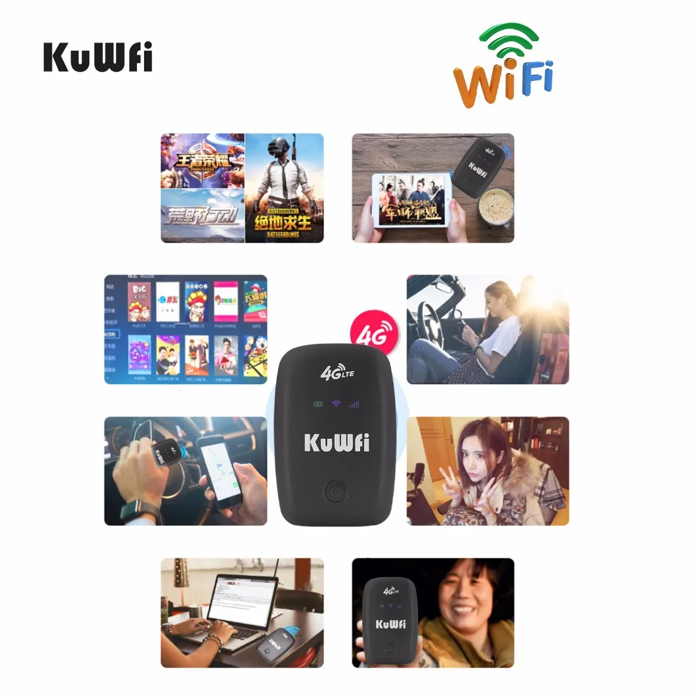 KuWFi разблокированный 3g 4G Wi Fi роутер Точка доступа мобильный Портативный карман