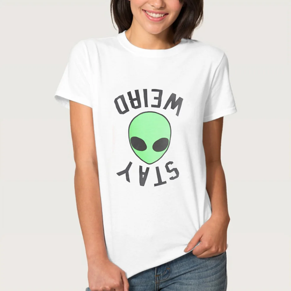 Msguide Tee Shirt Aliens T Women Short Sleeve Comfortable Female T-Shirts Camiseta Blusa | Женская одежда