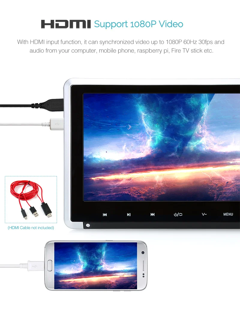 Тыква 2 шт./лот 10 1 ''Автомобильный подголовник dvd-плеер USB/SD/HDMI/IR/FM HD цифровой TFT