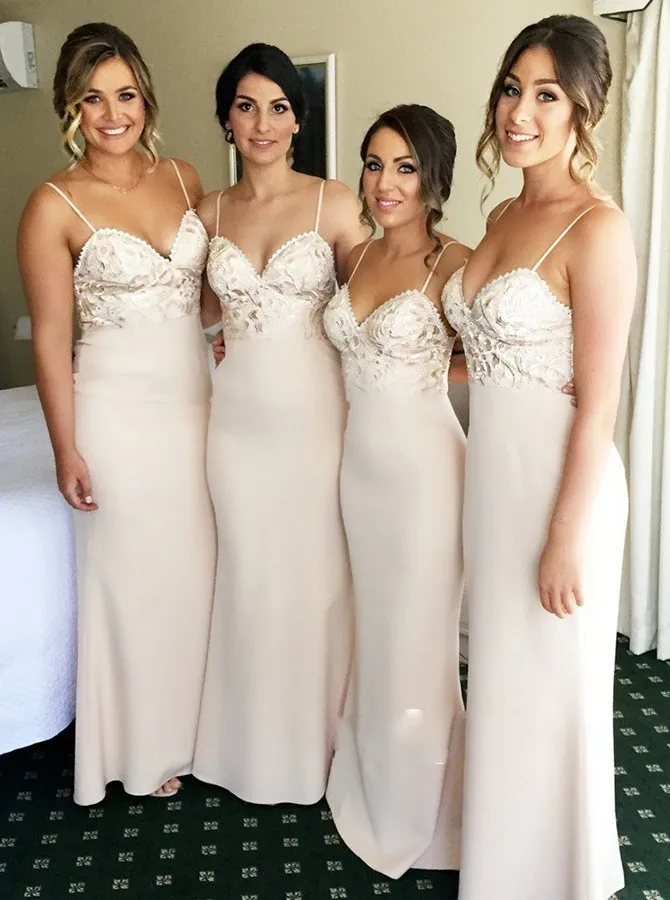 

Fashion Spaghetti Strap Bridesmaid Dress Sweetheart Neckline Mermaid Party Prom Dresses For Wedding robe fille d'honneur