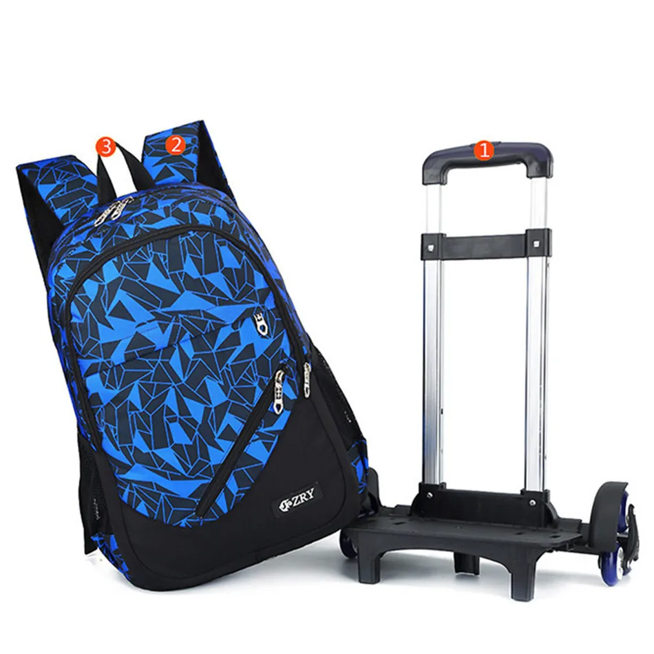 Съемные детские школьные ранцы с 6 колесами для девочек и мальчиков Детские