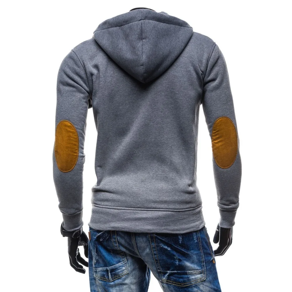 Мужская толстовка с капюшоном ZOGAA черная Повседневная Толстовка на молнии в