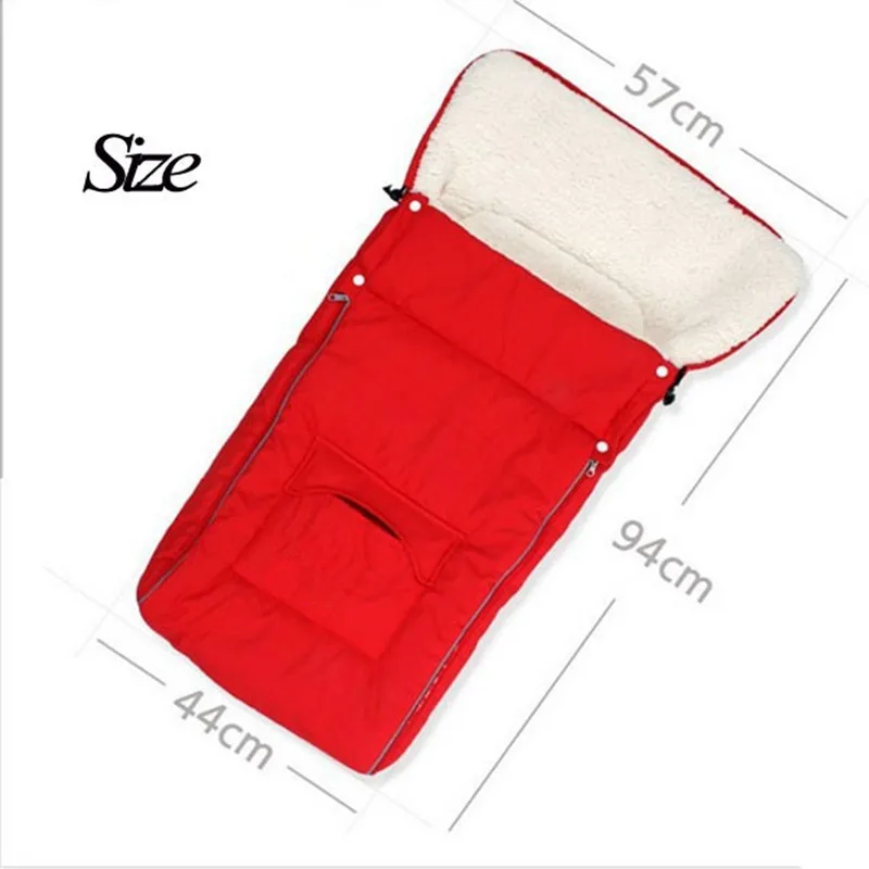 Saco de dormir para cochecito de beb&eacute;, bolsa gruesa de lana artificial, impermeable, 3 colores, alta calidad-2