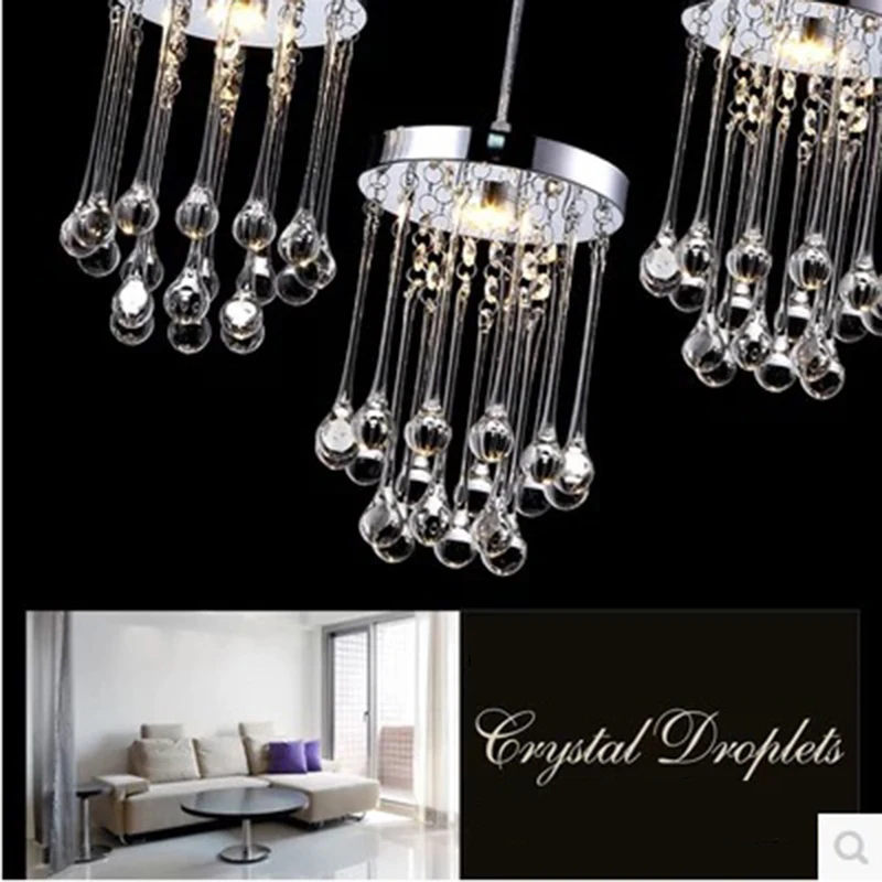 Modern led crystal pendant light 3 sources aisle lamp fashion round | Освещение