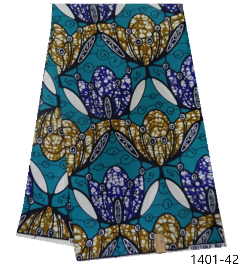 African wax fabric polyester high quality Embroidery real wax african ankara wax prints for dress free shipping 1401-36