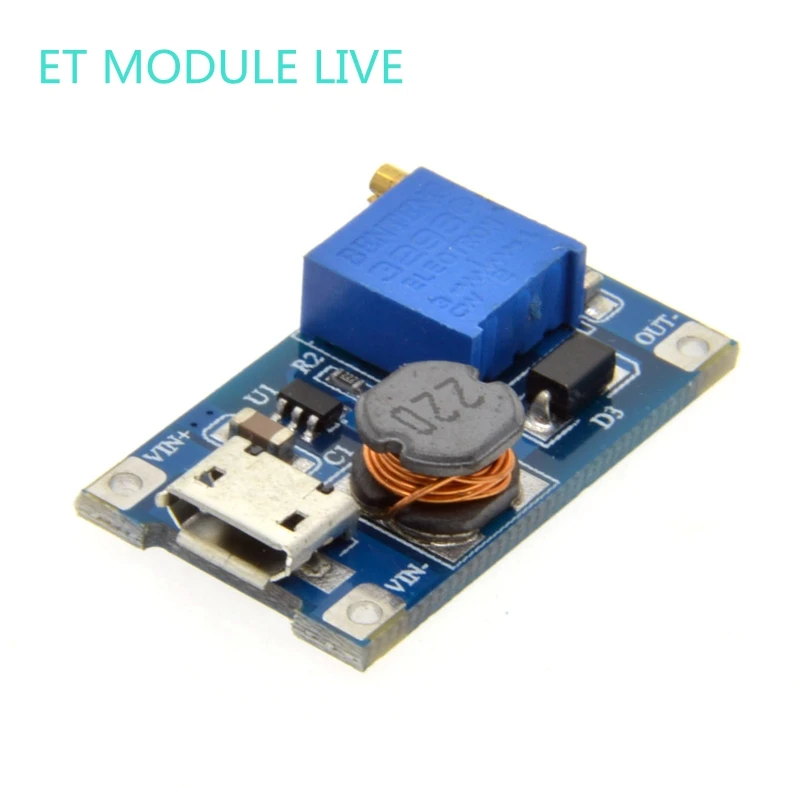 MH ET LIVE MT3608 2A макс. Φ модуль питания с усилителем MICRO USB для Arduino 3 В/5 В до 5 В/9 В/12 В/24