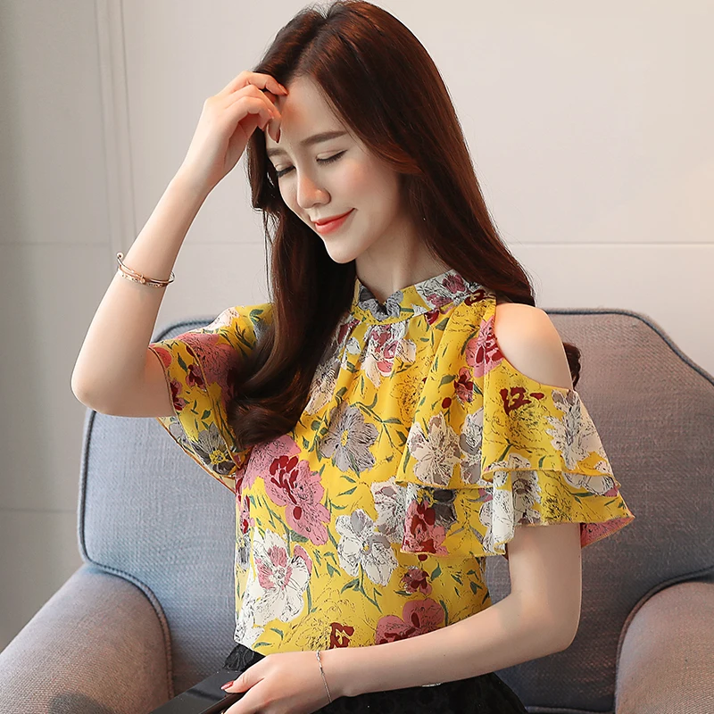 Blusas Mujer De Moda 2021 летние женские блузки с принтом шифоновая блузка для женщин