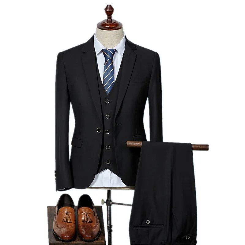 (Пиджак + жилет брюки) 2017 новое поступление высококачественные мужские костюмы