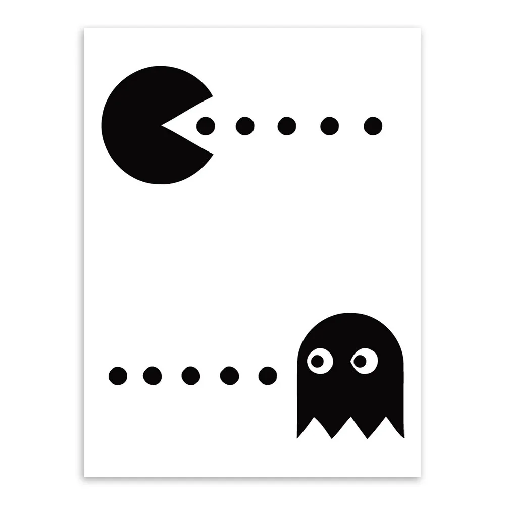 dot Черно-белый супергерой Бэтмен маска Цитата игры плакаты принты скандинавские мальчик детская комната настенные художественные картины Домашний декор холст живопись - Цвет: dot