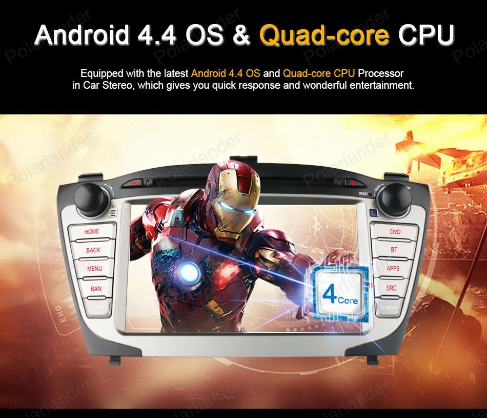 Android 4 автомобильный dvd 1024*600 для hyundai iX35 Tucson 2009 2015 четырехъядерный gps navi с радио BT 16G