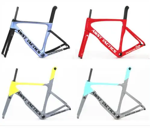 Thru-axle version Front 142*12mm rear 100*12mm Carbon disc brake frame glossy red color AWST bicycle carbon free shipping | Спорт и
