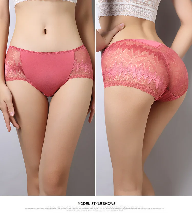 2017 Hot sale Women's Sexy Full Lace Panties With Big Size S-XL High-Crotch Transparent Floral Bow Briefs Underwear Culotte Femm |
