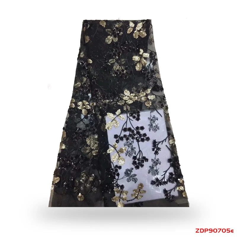 

Beautiful handmade 3d flower Embroidery africa lace high quality mesh lace fabric for wedding dress f190705