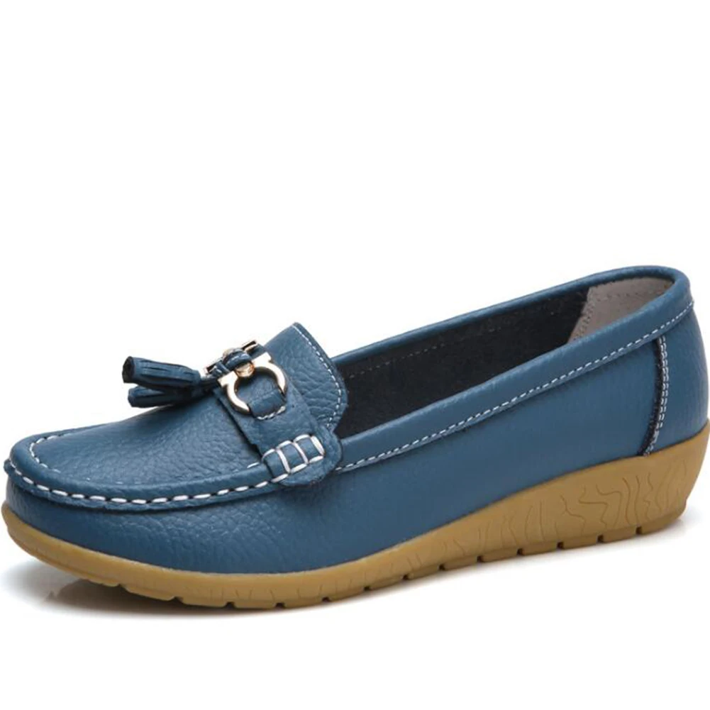 Женская обувь женские лоферы для вождения Мокасины повседневные кожаные