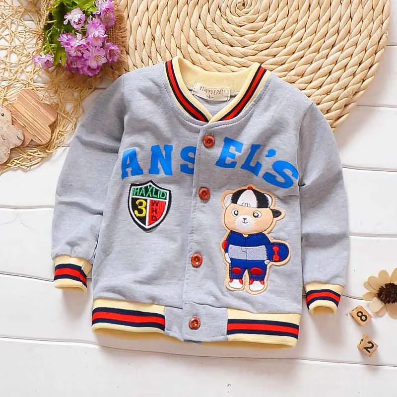 Пальто для маленьких мальчиков BibiCola осенняя хлопковая толстовка с героями