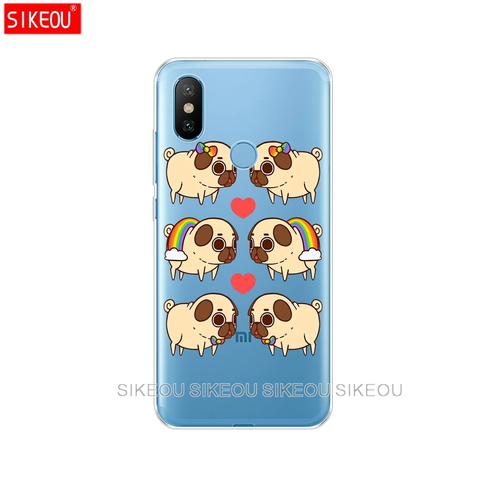 Силиконовый чехол для Xiaomi Mi 8 8SE A1 A2 5 5S 5X 6 Mi5 MI6 NOTE 3 MAX Mix 2 2S мультяшный с милым Мопсом