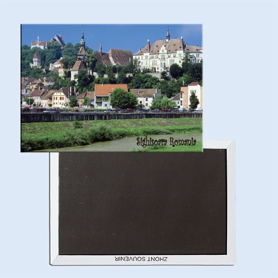 Дорожные магниты на холодильник 78*54 мм Sighisoara Румыния жесткие из путешествия
