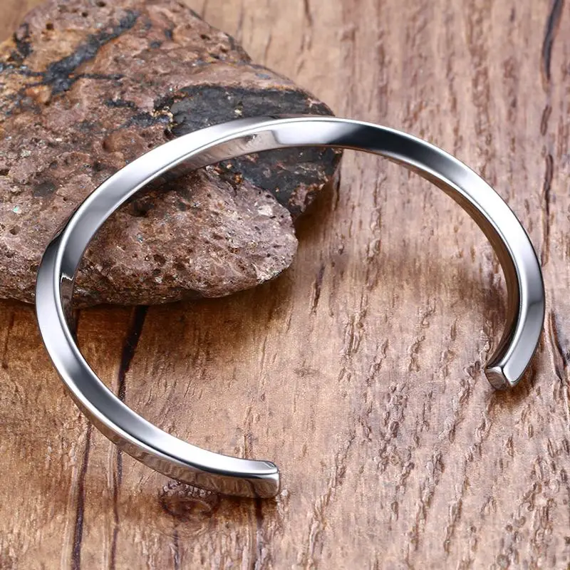 Vnox Новый Краткое Стиль Браслет манжета Нержавеющая сталь Браслеты Клубная