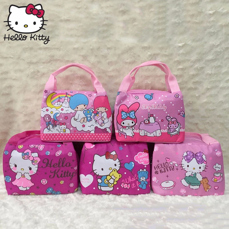 Милая сумка для ланча Hello Kitty Женская Портативная путешествий и отдыха хранения