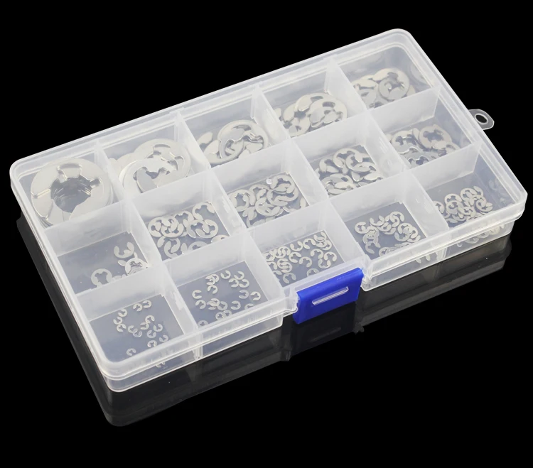

225 PCS/Set opening block / kits / with box/Opening snap ring 304 Stainless Steel E type snap ring / E type circlip Set /