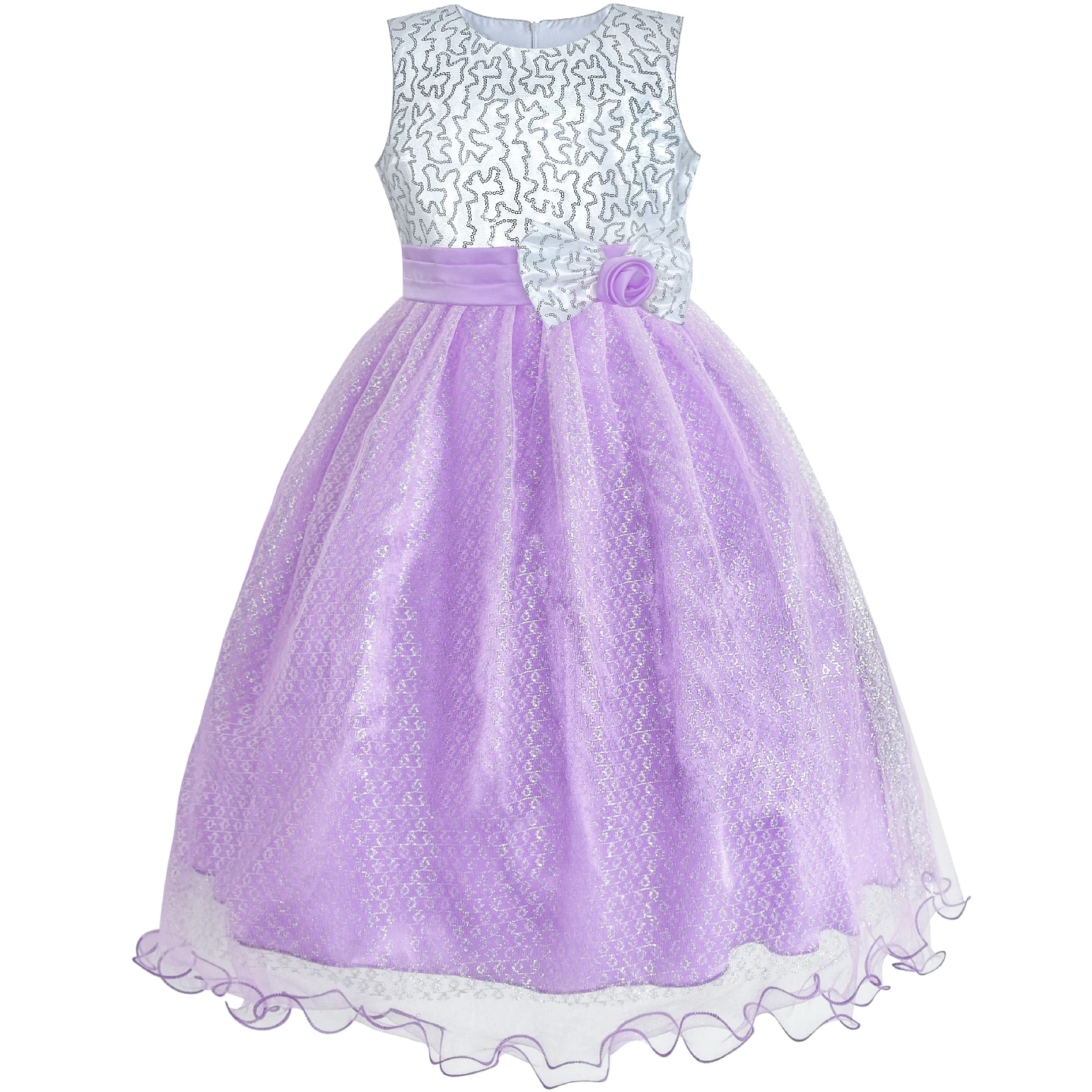 Sunny Fashion платья для девочек платье Цветок Девушка Платье блеск Цехин Свадьба