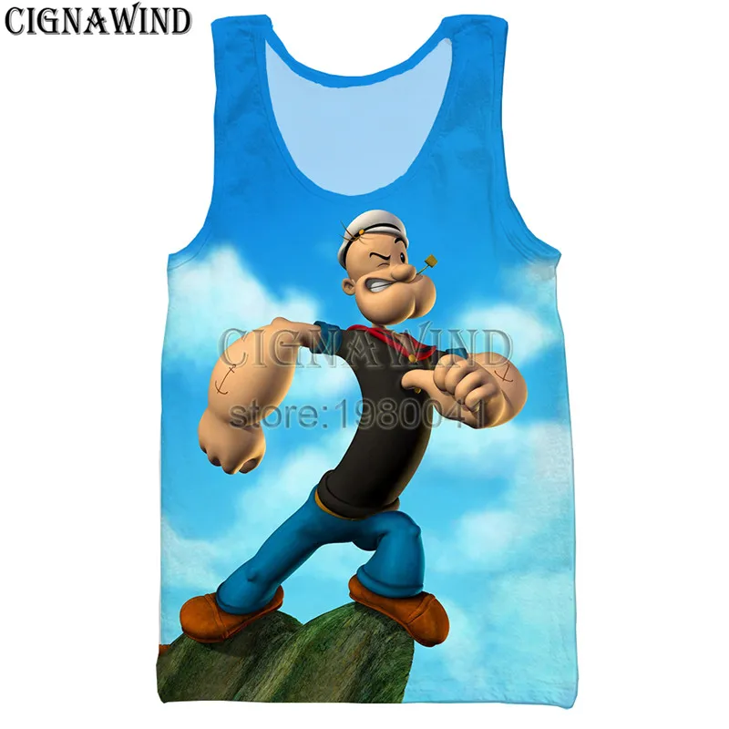 04 Новая популярная майка для мужчин/женщин мультфильм аниме Popeye 3d печати жилеты Harajuku стиль Бодибилдинг уличная топы - Цвет: 04