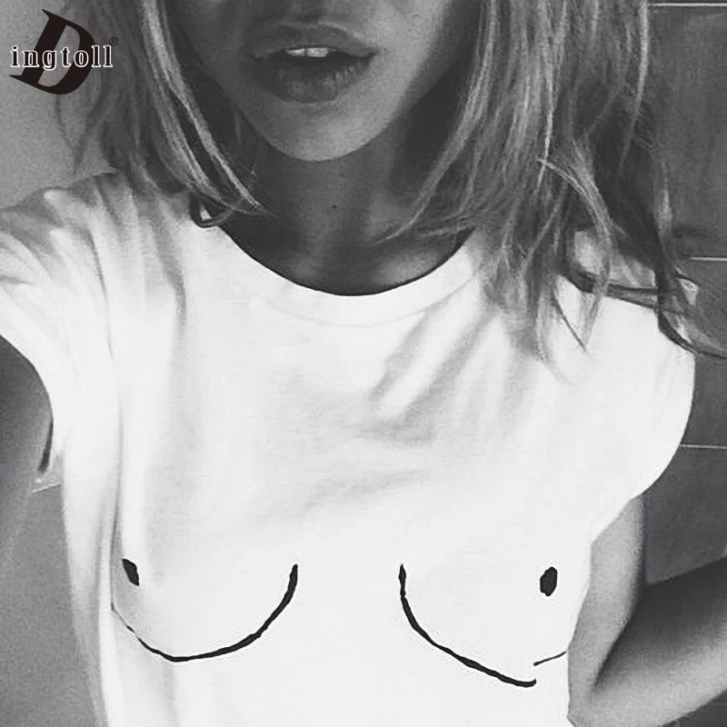 Dingtoll 2016 New Sexy Funny Bra Tops Tee Women Tumblr Femme T shirt Blusa tshirt Lady WMT157 | Женская одежда
