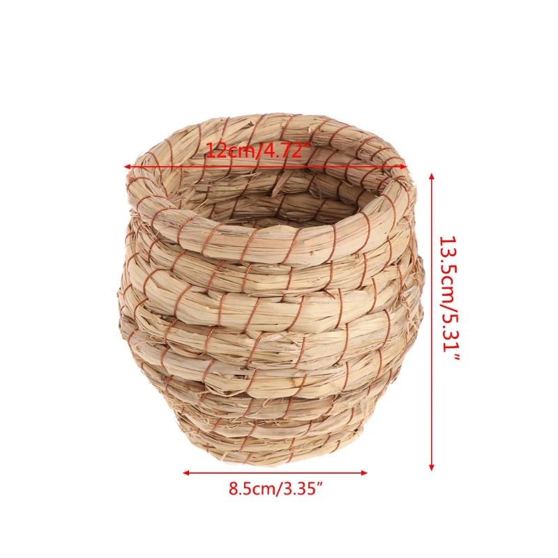 

Handmade Bird Nest Straw Pet Nest Farm Animals Bird House Parrot Nest Cages Accessories Rat Hamster Bird Breeding Nest