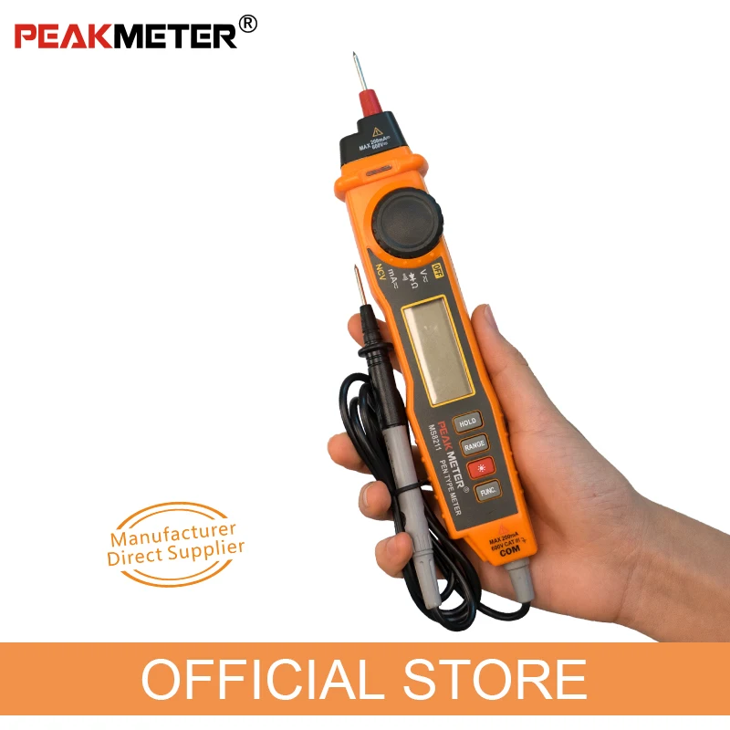 Цифровой мультиметр PEAKMETER PM8211 в виде ручки электрический ручной тестер с щупом