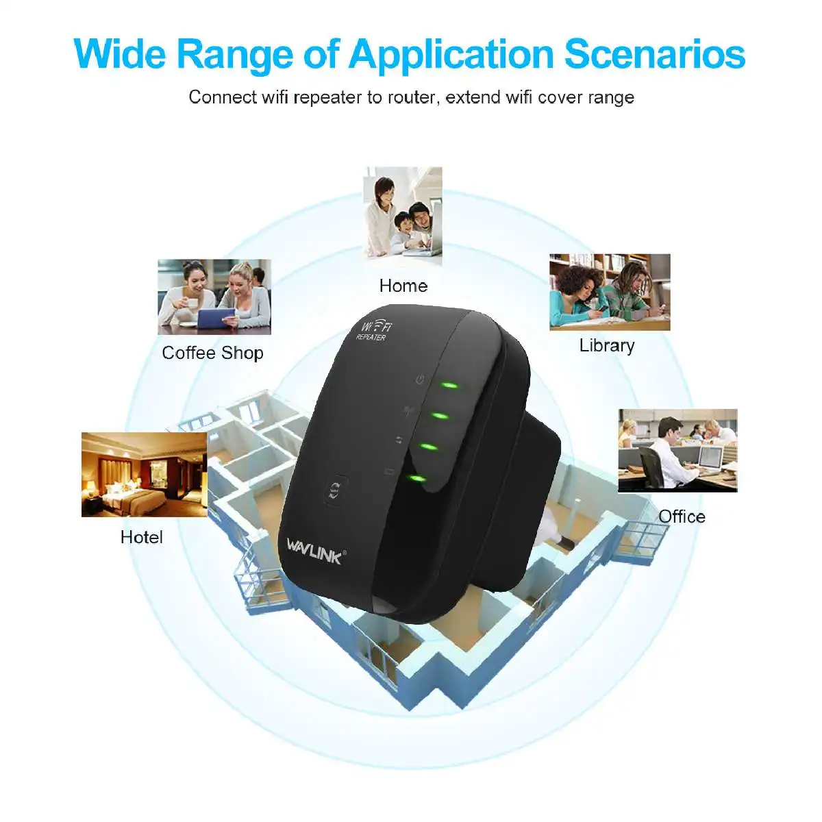 LEORY WiFi Repeater Amplifier WiFi Extender 300Mbps Wireless Wi-Fi Range Extender Wi Fi Signal Booster 802.11N Access point