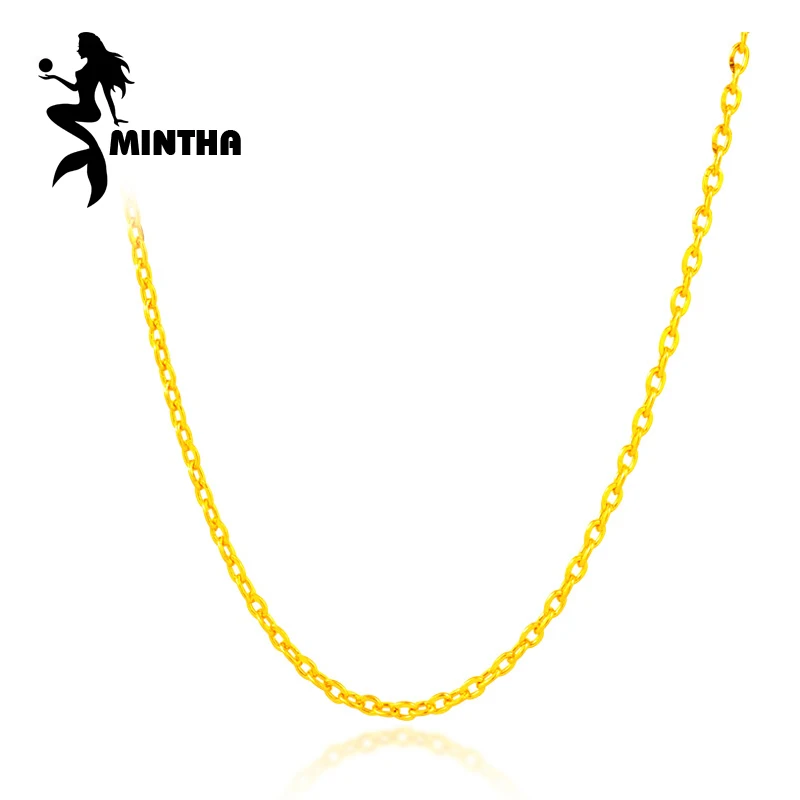 MINTHA Genuine 18K Yellow Rose Gold Chain Cost Price Sale Pure white Necklace for love Best Gift 2018 new For women | Украшения и