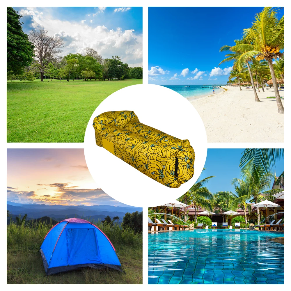 Надувной лежак портативная воздушная кровать спальный коврик мешок диван для