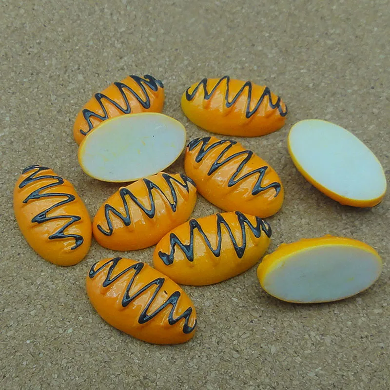 

10pcs/lot resin flat back chocolate bread 19mm crafts for DIY dollhouse christmas fairy garden decoration