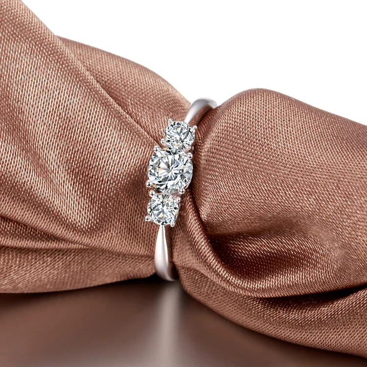 Обручальное кольцо с бриллиантами ZOCAI из белого золота диаметром 0 50 карат модель