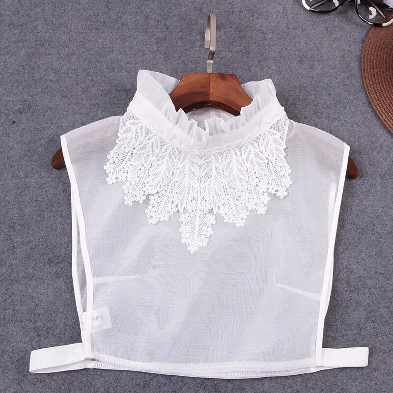 Съемный воротник-стойка для женщин с галстуком черный белый аксессуары одежды |