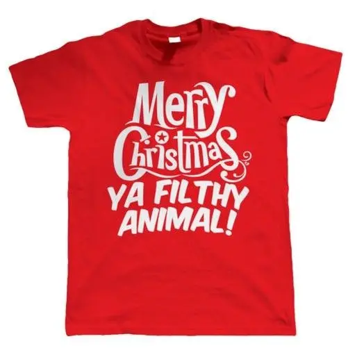 Веселая Рождественская я грязная забавная футболка с животными подарок