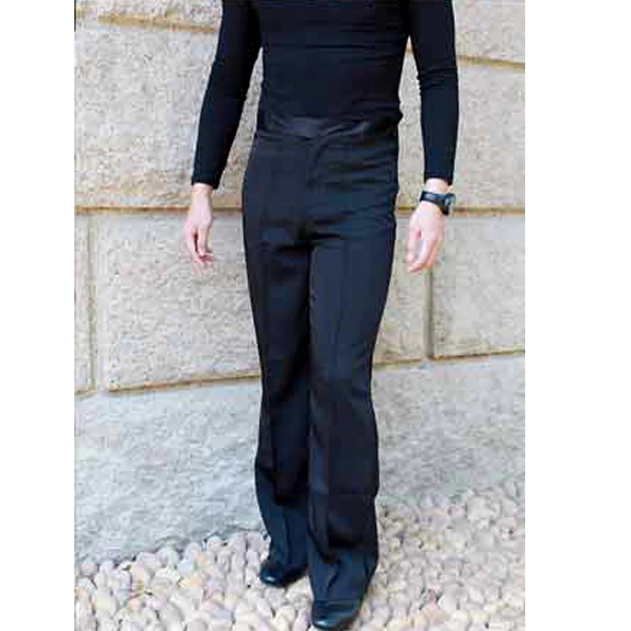 Горячая Распродажа! Мужские брюки для латиноамериканских танцев черные штаны