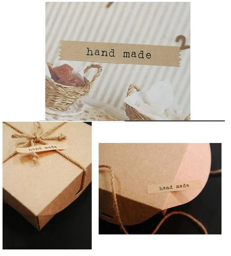 100 шт. самоклеящиеся наклейки с краями для рукоделия|hand made|stickers diystickers kraft label |