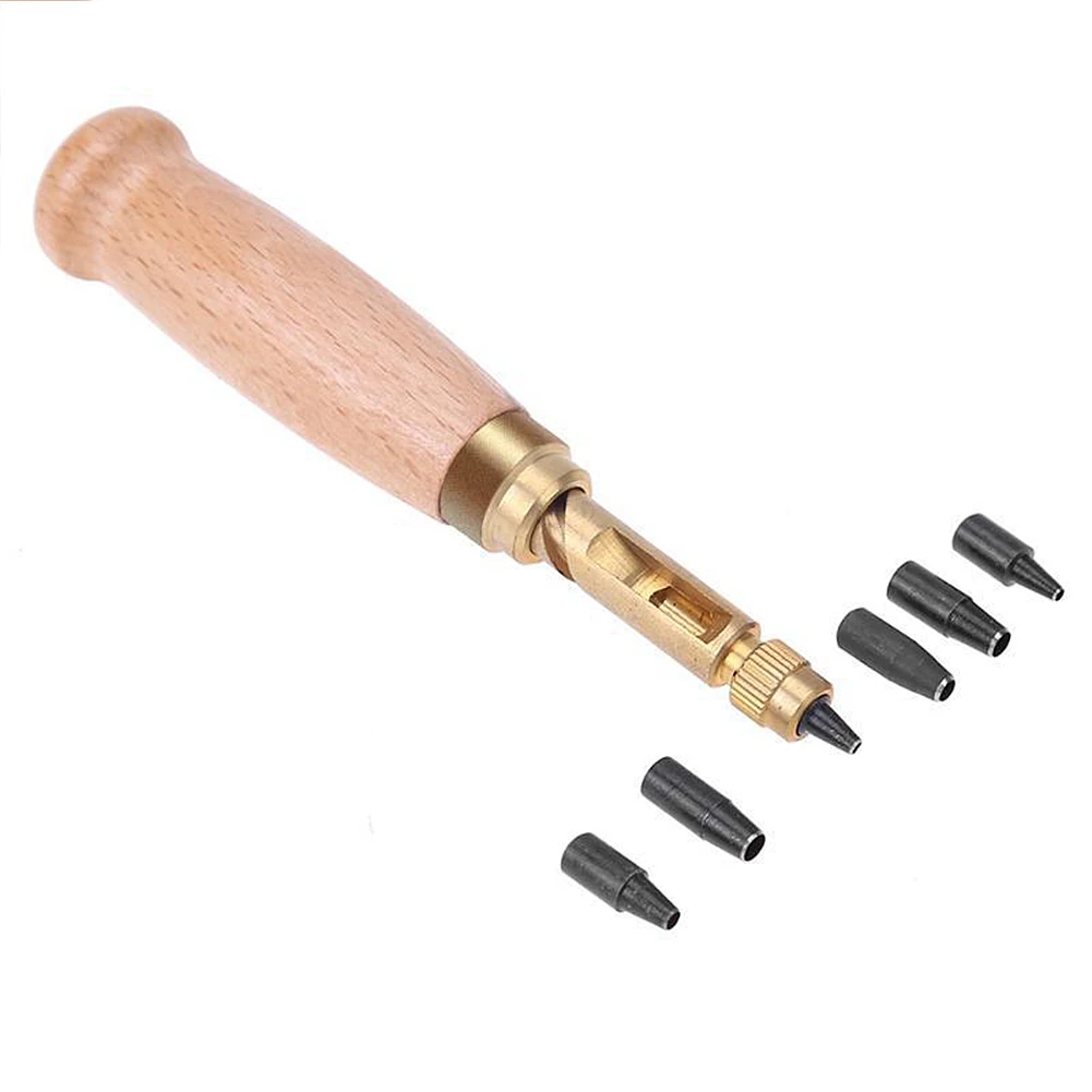 Sewing Removable Belt Screw Noise Reduction Leather Tool Book Drill Hole Punch Craft Auto With 6 Size Tip 1.5-4mm | Дом и сад