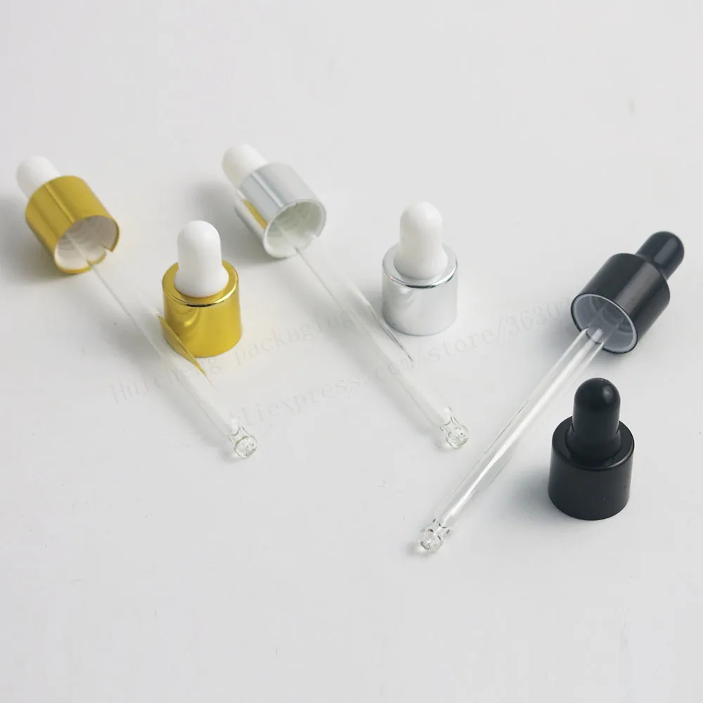 

500 x 10ml Empty Clear Amber Glass Essential Oil Dropper Vial Bottle 1/3oz Brown Transparent rubber pipette dropper Containers