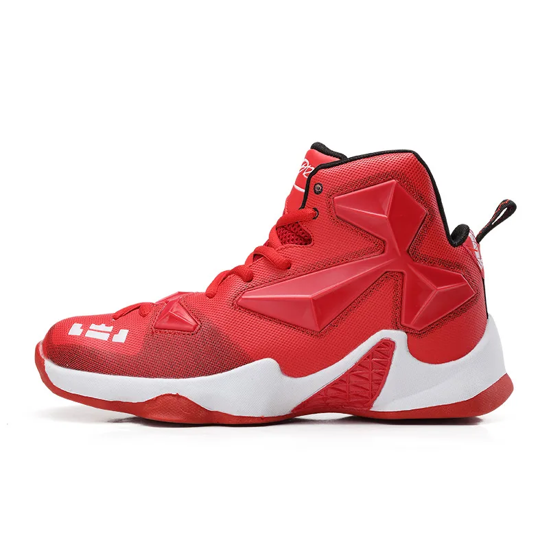 red Парные баскетбольные кроссовки Jordan мужские баскетбольные ботинки с высоким берцем мужские амортизирующие кроссовки Мужская износостойкая Уличная обувь унисекс - Цвет: red