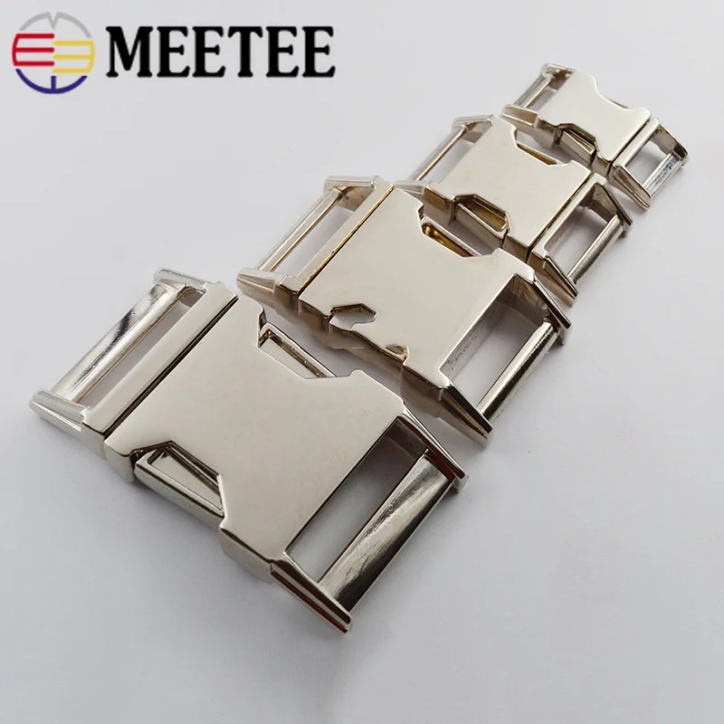 Meetee 2/5 шт 40 мм Металлические пряжки двойной регулируемый сбоку домашних животных воротник открытый рюкзак Ленточные Стропы Сумка DIY аксессуары AP474