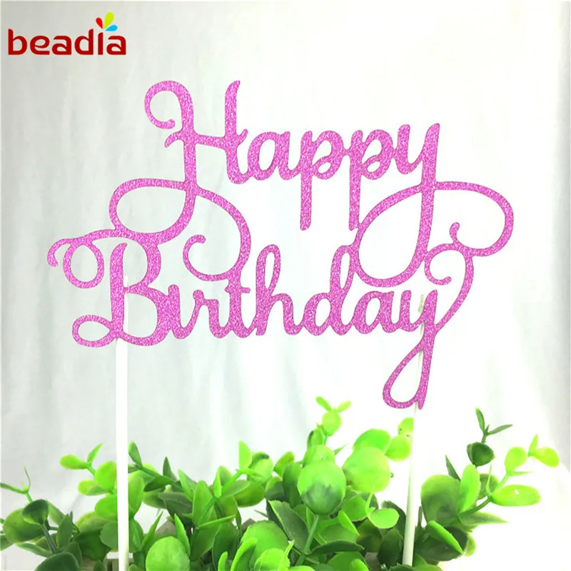 1 шт многоцветные кекс торт Топпер С Днем Рождения флажки для торта двойная