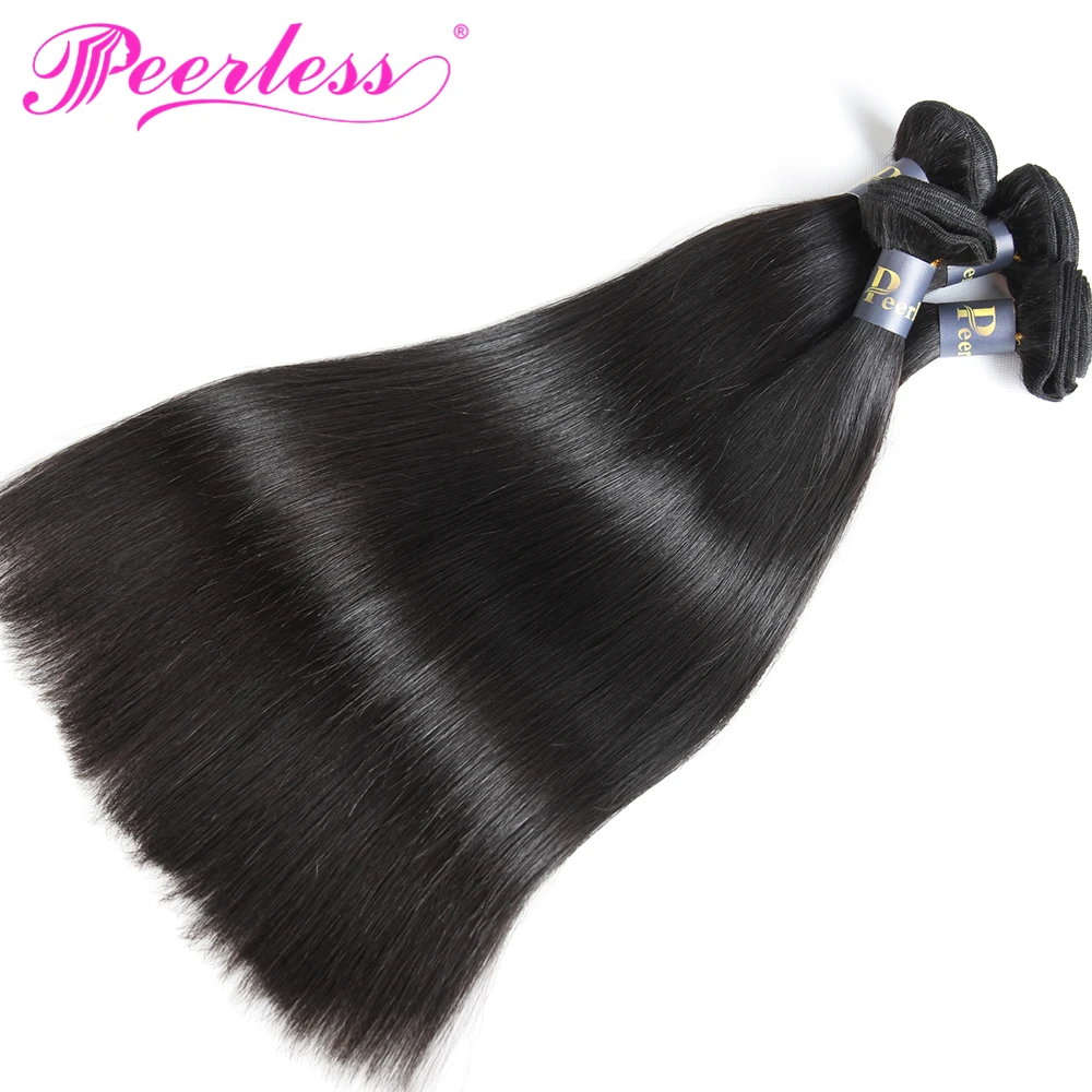 PEERLESS волосы перуанские прямые 3/4 пучки с 5x5 Закрытие 100% Remy человеческие закрытием