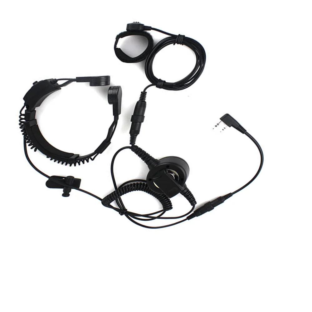 New 2 Pin Heavy Duty PTT Throat OR Forehead Vibration MIC for KENWOOD PUXING HYT TYT BAOFENG UV-5R BF-888S Ham Radio Earpiece