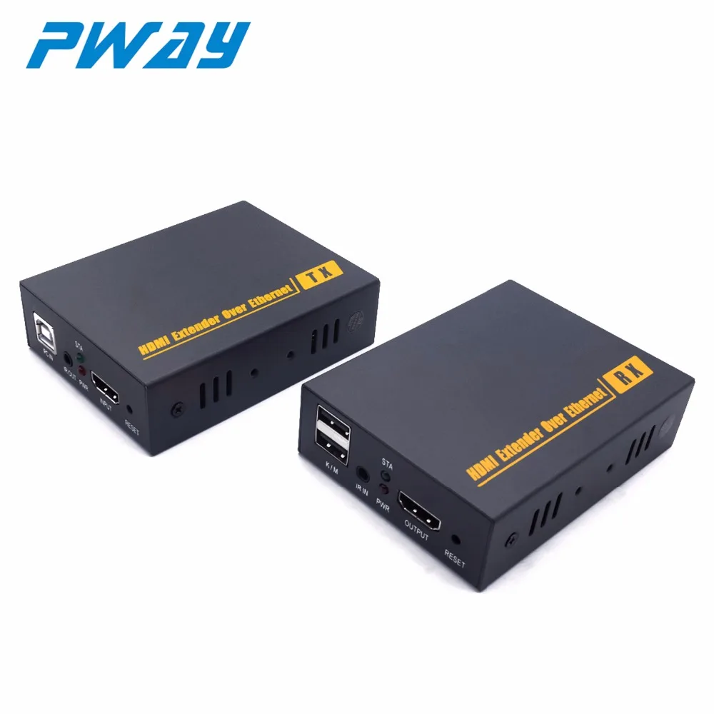 HDMI удлинитель USB 1080P @ 60 Гц 120 м IP KVM CAT5e/6 Rj45 Ethernet TCP сплиттер PWAY PW DT103KM|kvm extender|ir cable
